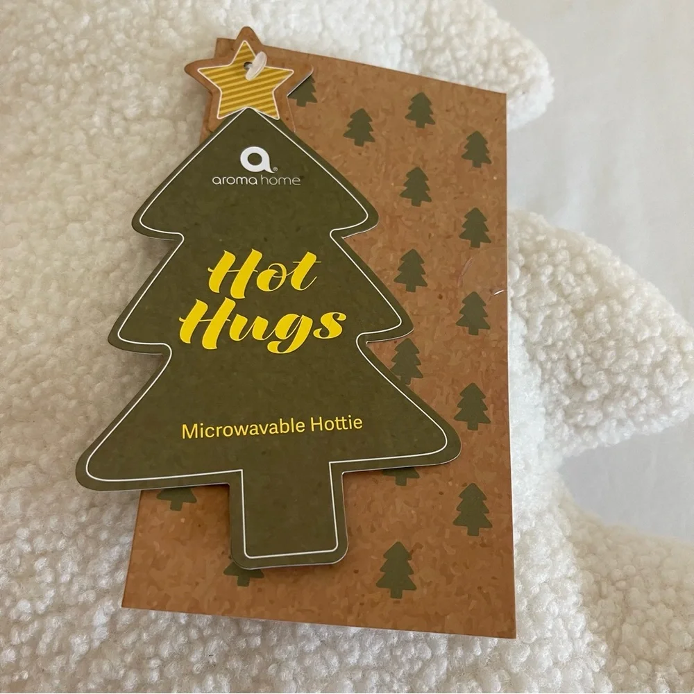 Aroma Home Hot Hugs Festive Ivory Tree Pillow with Gold Star NWT Microwaveable